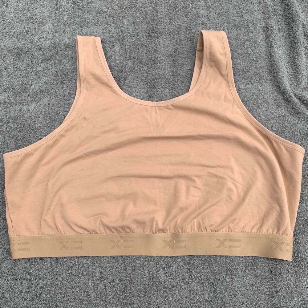 TomboyX Essentials Soft Bra Tan Nude Scoop Neck‎ Bralette Plus Size 4X Cotton
